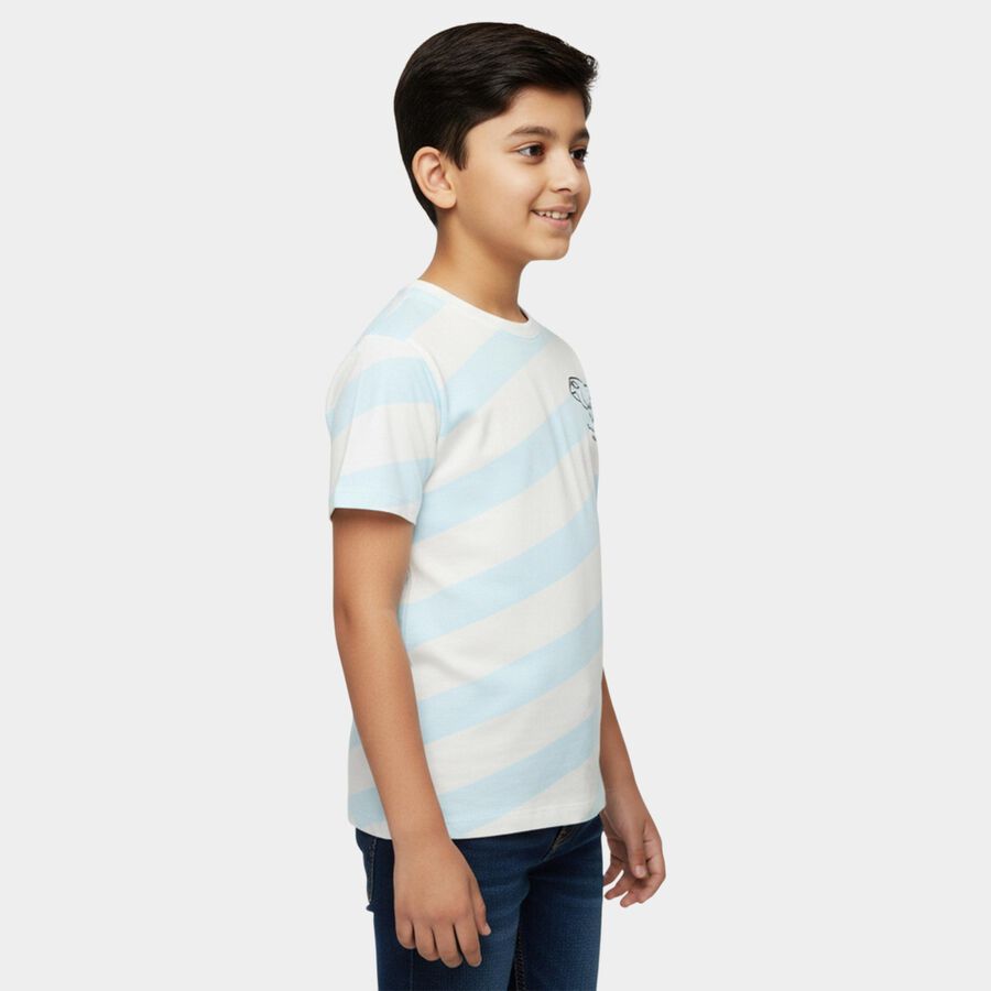 Boys' Half Sleeves T-Shirt, हल्का नीला, large