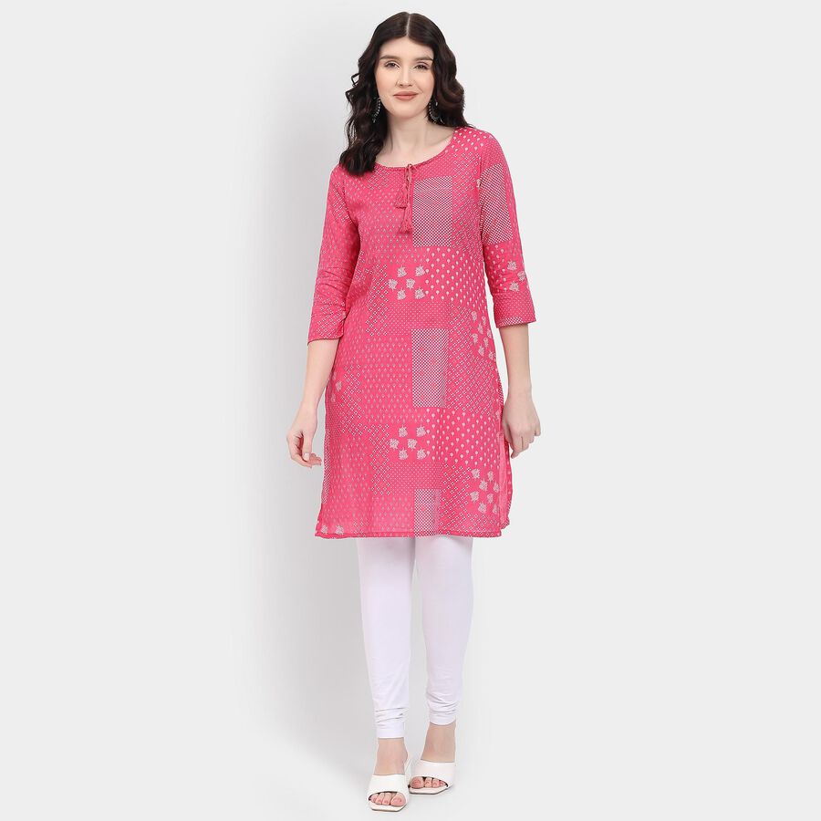 Ladies' Kurta , रानी (फ्यूशिया), large image number null