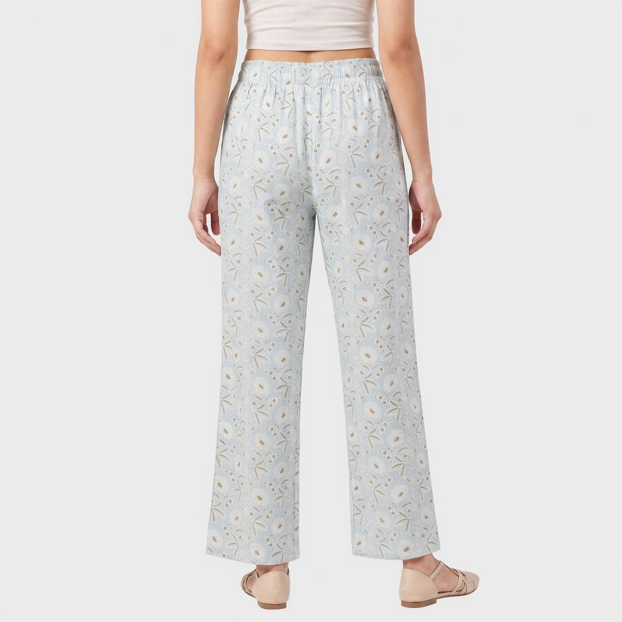 Women's Light Blue Regular Fit Printed Palazzos, हल्का नीला, large