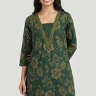 Women's Dark Green Kurta, गहरा हरा, small