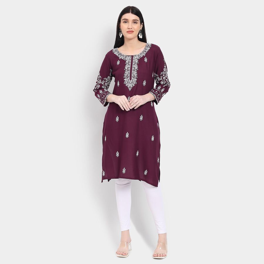 Ladies' Kurta, Wine, large image number null