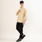 Men's Muted Beige Cotton Spread Collar Casual Shirt, Beige, small image number null