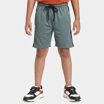 Boys Green Regular Fit Athletic Bermuda Shorts