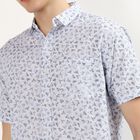 Men's White Cotton Half Sleeve Classic Casual Shirt, White, small