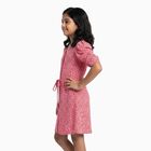 Girls Bright Floral Sleeveless Casual Dress, गुलाबी, small