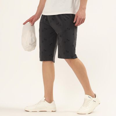 Men's Grey Regular Fit Tropical Print Jamaican Shorts