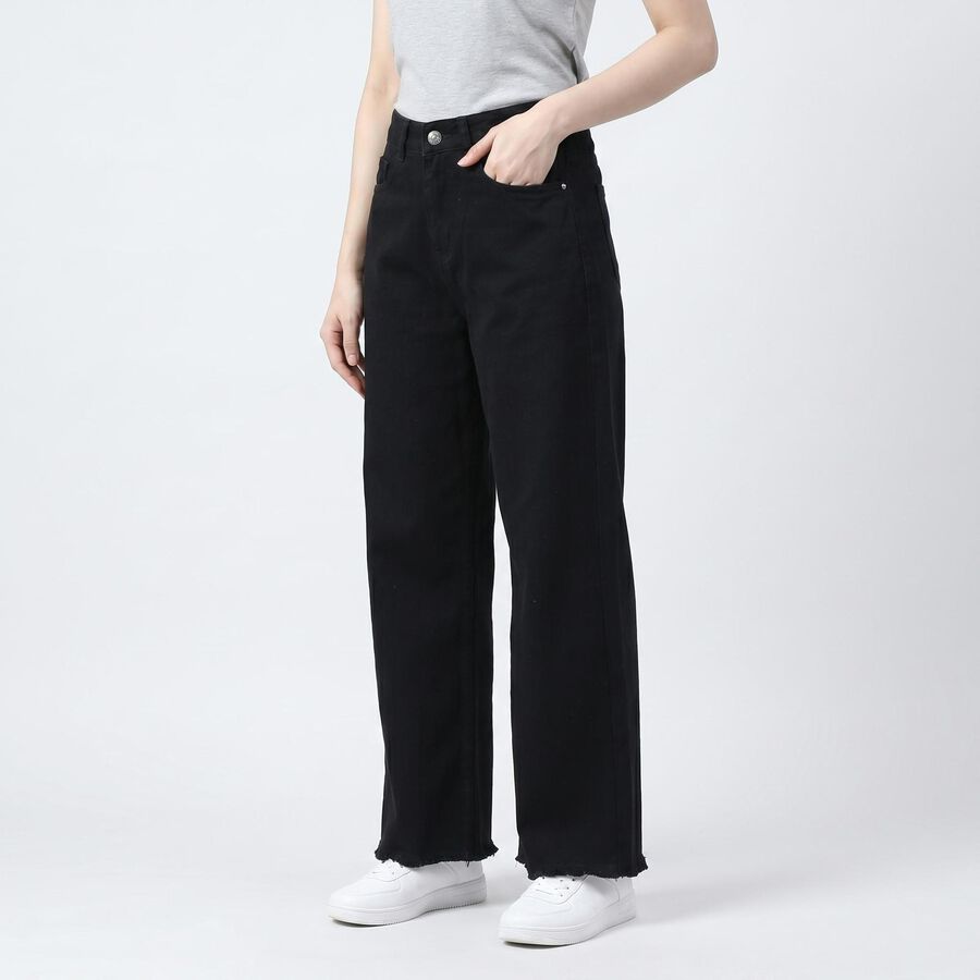 Women's Black Regular Fit Classic Jeans, Black, large