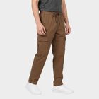 Men's Brown Cargo Trousers, भूरा, small