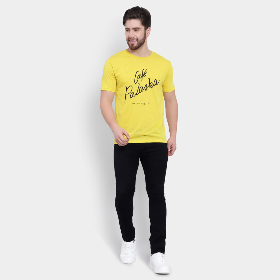Round Neck T-Shirt, Yellow, large image number null