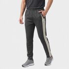 Men's Dark Grey Regular Fit Side-Panel Track Pants, गहरा ग्रे, small