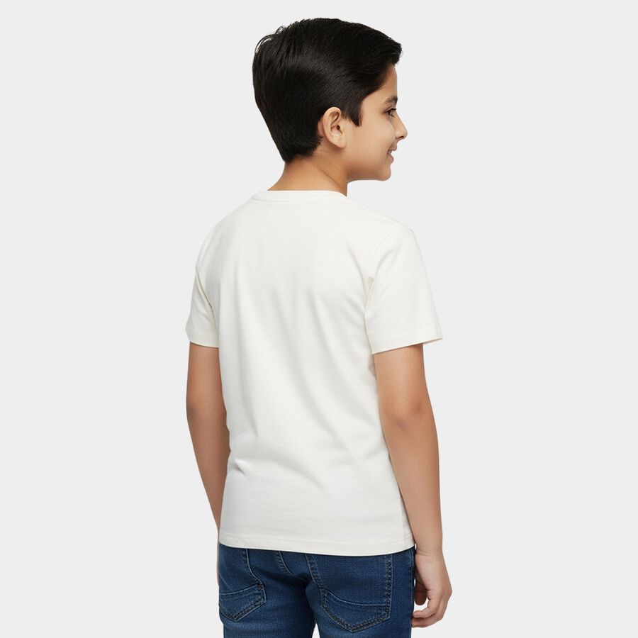 Boys' Half Sleeves T-Shirt, गहरा पीला, large