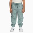 Boys Light Sage Green Elastic Waist Cotton Jogger Trousers, Light Green, small