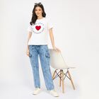 Ladies' 100% Cotton Round Neck T-Shirt, सफ़ेद, small