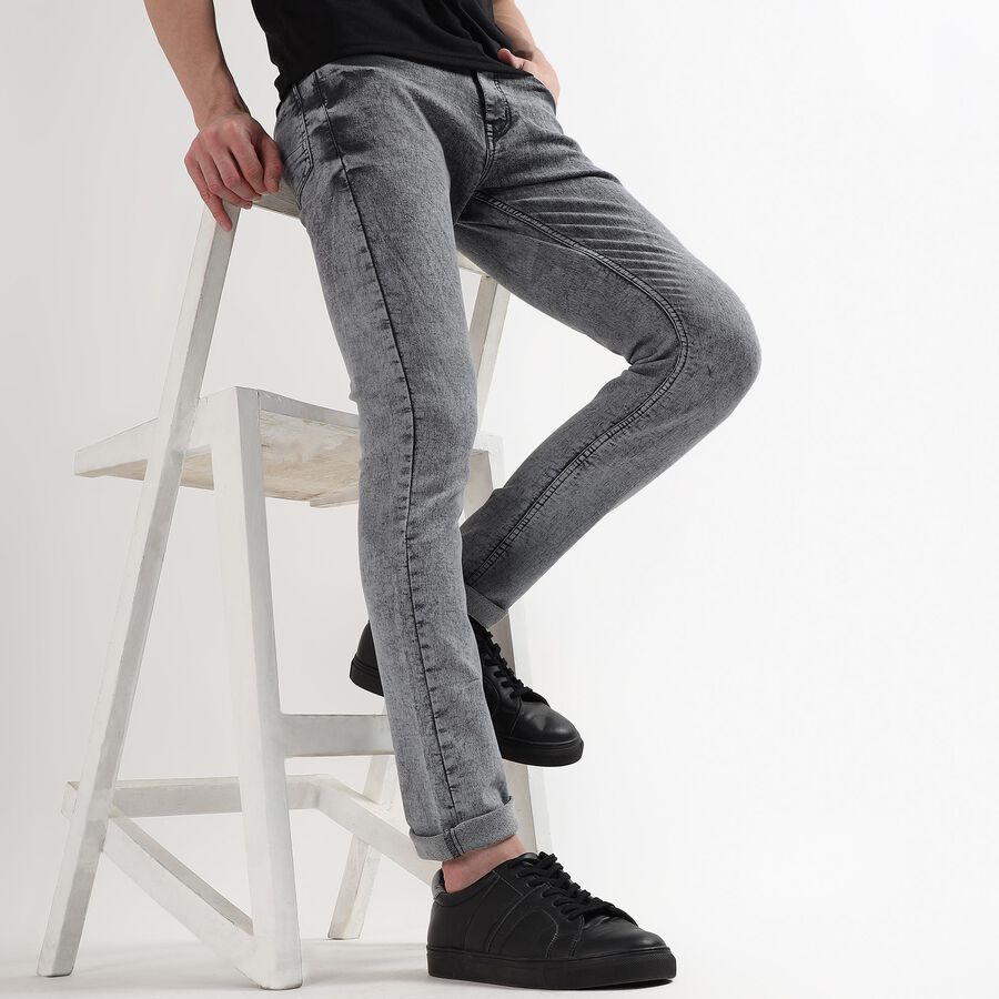 Men's Denim Skinny Jeans, Light Grey, large image number null