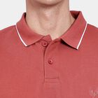 Men's Collared Half Sleeves T-Shirt, Rust, small image number null