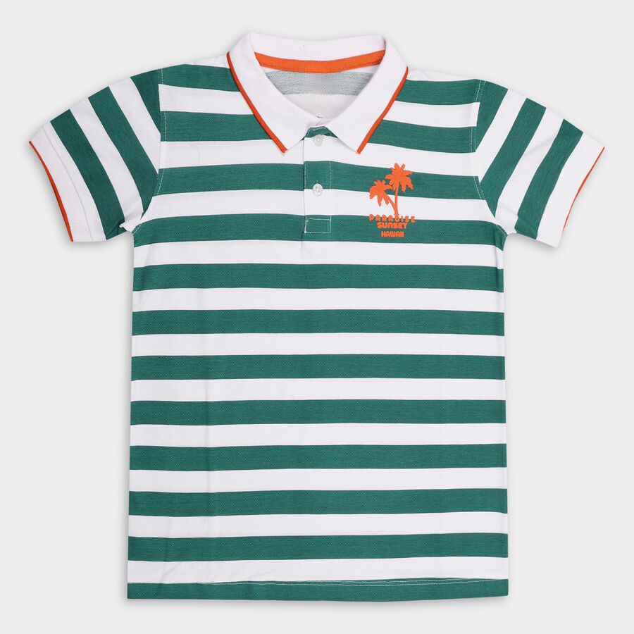 Boys' 100% Cotton Half Sleeves T-Shirt , Light Green, large image number null