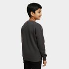 Boys' Dark Grey Crew Neck Graphic Sweatshirt, गहरा ग्रे, small image number null