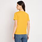 Ladies' Round Neck T-Shirt , मस्टर्ड, small