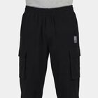 Men's Black Slim Fit Zip Pocket Track Pants, Black, small