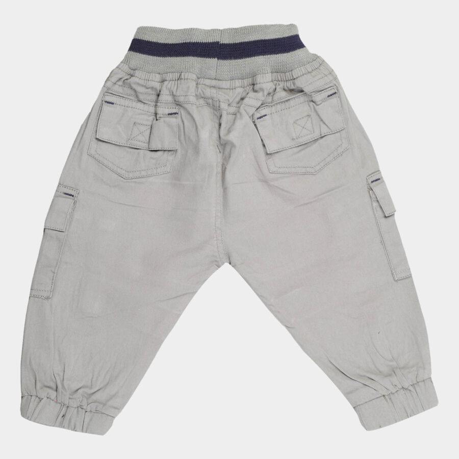 Infants Cotton Solid Trousers, Light Grey, large image number null