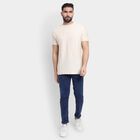 Men's 100% Cotton Round Neck Half Sleeves T-Shirt , Ecru Melange, small image number null