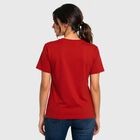 Women's Red Round Neck Regular T-Shirt, Red, small