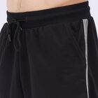Men's Jet Black Regular Fit Side-Striped Bermuda Shorts, काला, small