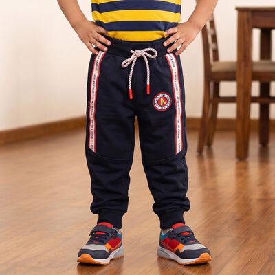Boys' Navy Blue Jogger Fit Side Striped Pyjama