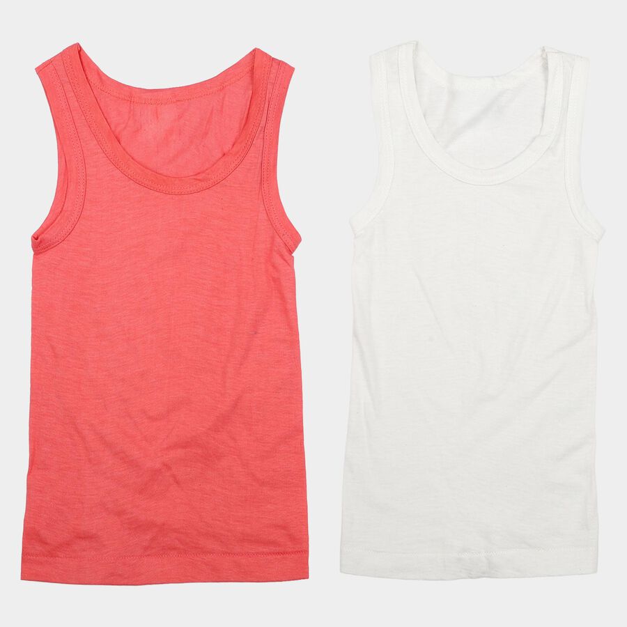 Boys Coral Cotton Round Neck Waistcoat Vest, मूँगा (कोरल), large