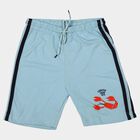 Boys Light Blue Regular Fit Graphic Print Bermuda Shorts, Light Blue, small