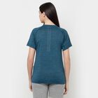 Cut N Sew Round Neck T-Shirt, Teal Blue, small image number null