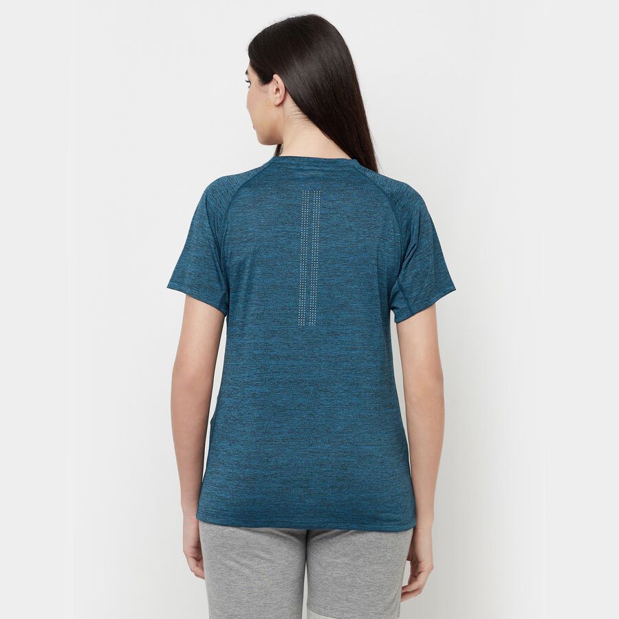 Cut N Sew Round Neck T-Shirt, Teal Blue, large image number null