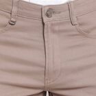 Solid 5 Pocket Skinny Casual Trousers, Brown, small image number null