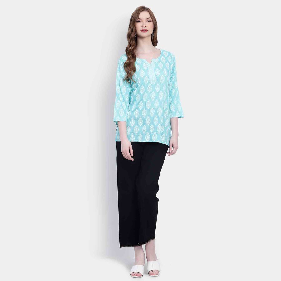 Printed Kurti, Light Blue, large image number null