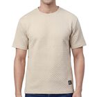 Men's Beige Polo Collar Athleisure Drifit T-Shirt, Beige, small