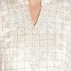 Embroidered 3/4Th Sleeves Kurta, Off White, small image number null