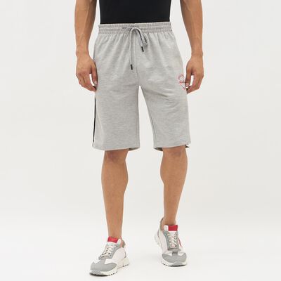 Men's Light Heather Grey Regular Fit Solid Jamaican Shorts