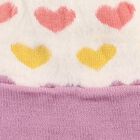Infants White and Lavender Heart Pattern Winter Cap, लाइलेक, small image number null