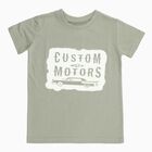 Boys Light Sage Green Crew Neck Casual T-Shirt, Light Green, small image number null