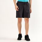 Men's Dark Charcoal Black Regular Fit Sports Bermuda Shorts, Dark Grey, small