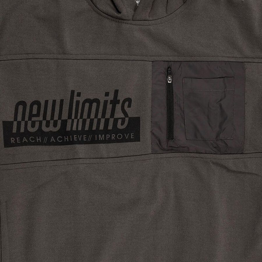 Boys Dark Grey Hooded Graphic Sweatshirt, चारकोल, large image number null