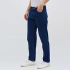 Men's 100% Cotton Jeans, Dark Blue, small