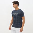 Men's Dark Navy Blue Crew Neck Athleisure T-Shirt, गहरा नीला, small image number null