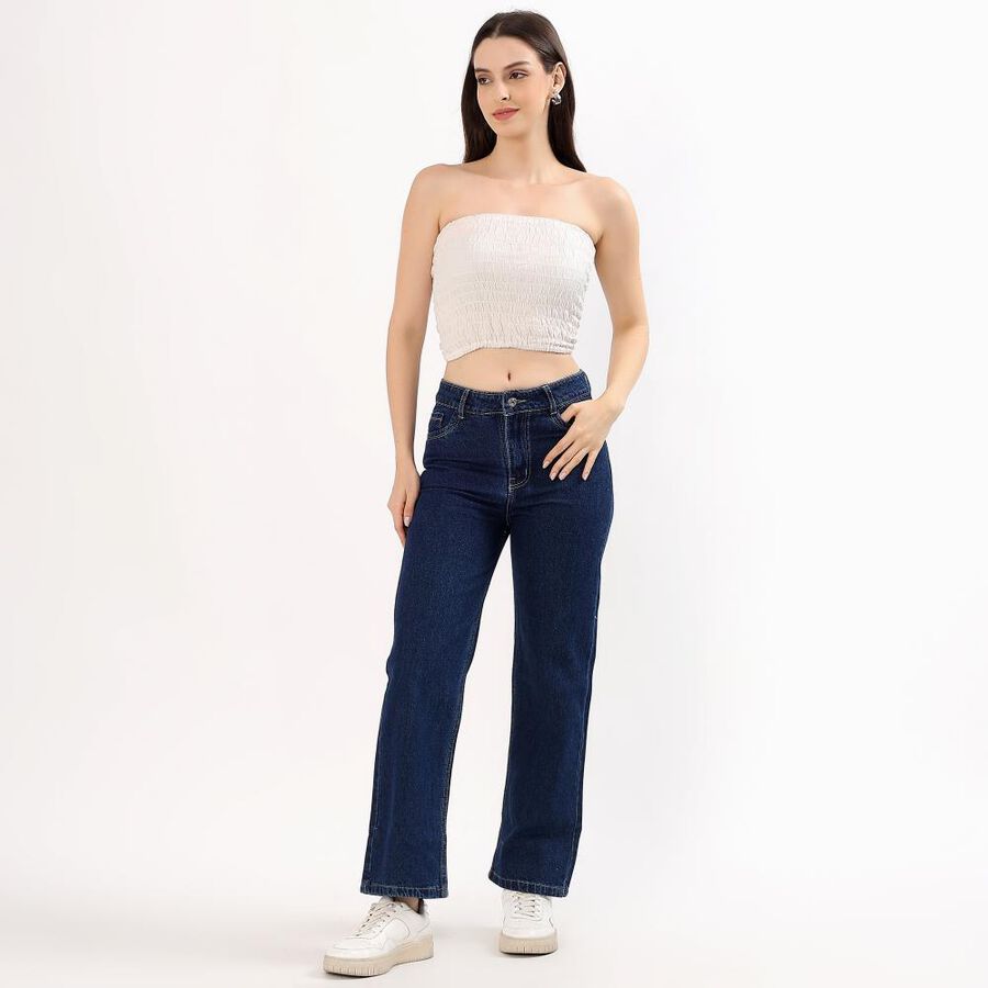 Women's Classic Fit Jeans, गहरा नीला, large image number null