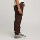 Boys' Deep Chocolate Brown Relaxed Fit Cargo Jeans, Rust, small image number null
