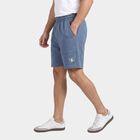 Men's Blue Regular Fit Athletic Bermuda Shorts, गहरा नीला, small