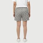 Women's Grey Regular Fit Printed Shorts, गहरा ग्रे, small