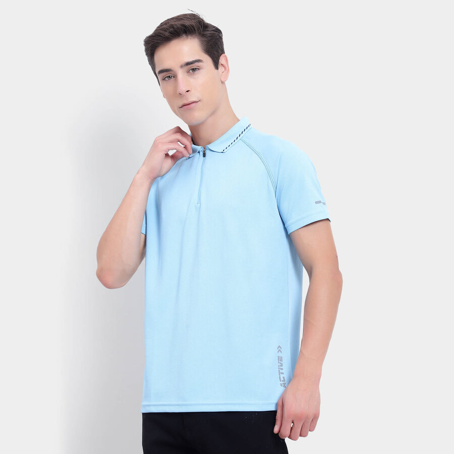 Printed Polo T-Shirt, Sky Blue, large image number null