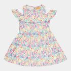 Girls Printed Cap Sleeve Frock, Light Pink, small image number null