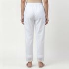 Women's Off White Relaxed Fit Cotton Elastic Waist Solid Palazzos, ऑफ व्हाइट, small